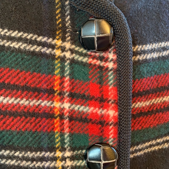 TALBOTs Classic Wool Blazer Jacket Leather Buttons Vintage Petite Medium - Picture 8 of 9